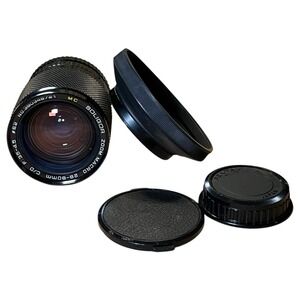 Soligor MC Zoom Macro C/D 28-80mm F3.5-4.5 Pentax PK Mount Both Caps Hood